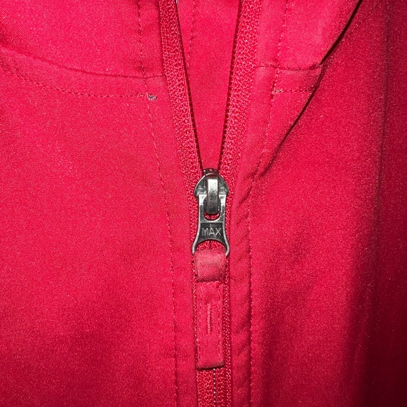 FREE TECH Classic Tunic‎ Length Full Zip Adjustable Waist Jacket Red Women's XL - Picture 2 of 6
